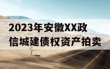 2023年安徽XX政信城建债权资产拍卖