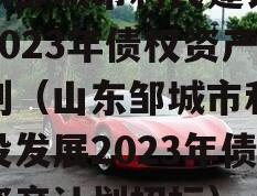 山东邹城市利民建设发展2023年债权资产计划（山东邹城市利民建设发展2023年债权资产计划招标）