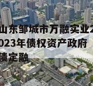 山东邹城市万融实业2023年债权资产政府债定融