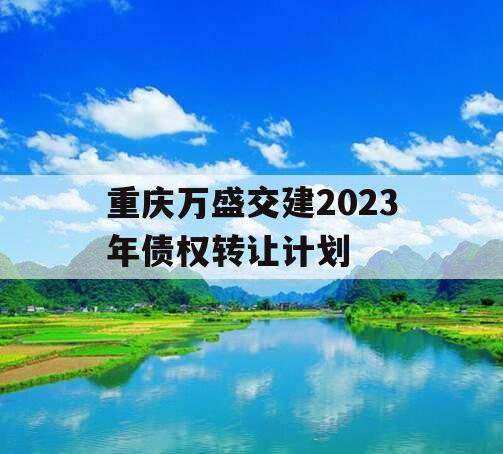 重庆万盛交建2023年债权转让计划