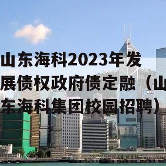 山东海科2023年发展债权政府债定融（山东海科集团校园招聘）