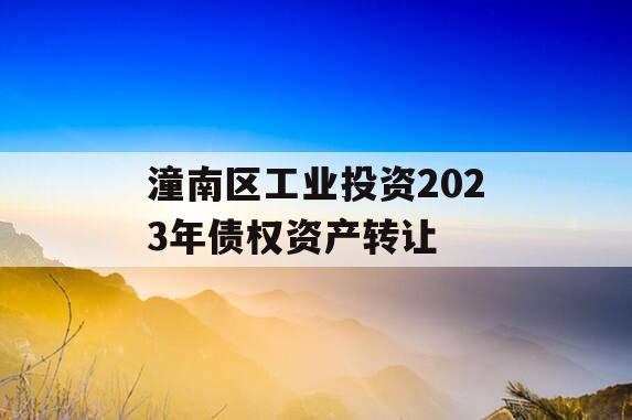 潼南区工业投资2023年债权资产转让