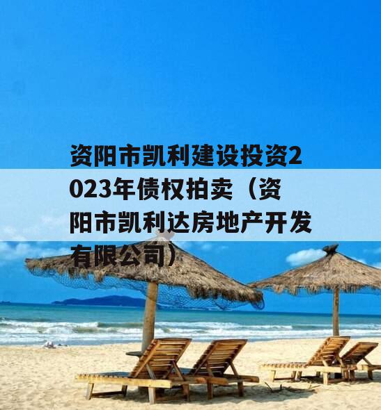 资阳市凯利建设投资2023年债权拍卖（资阳市凯利达房地产开发有限公司）