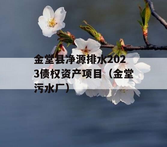 金堂县净源排水2023债权资产项目（金堂污水厂）