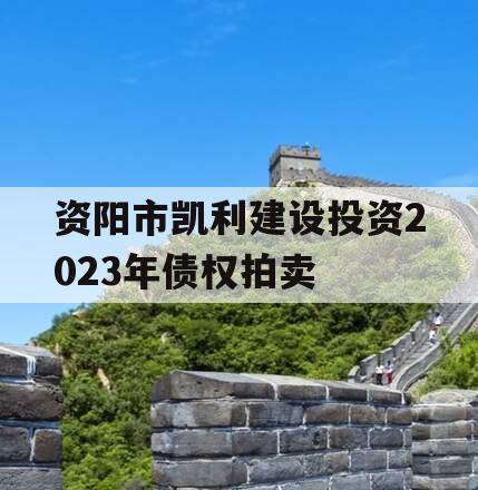 资阳市凯利建设投资2023年债权拍卖