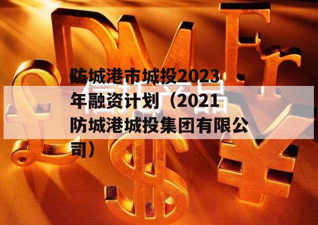 防城港市城投2023年融资计划（2021防城港城投集团有限公司）