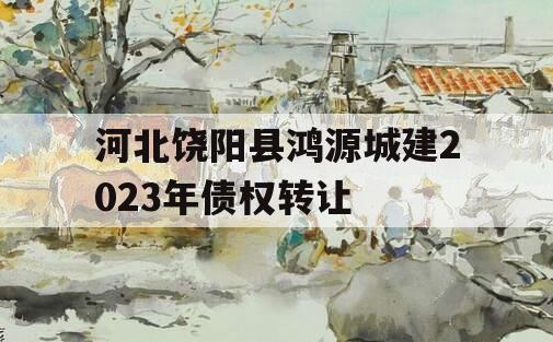 河北饶阳县鸿源城建2023年债权转让