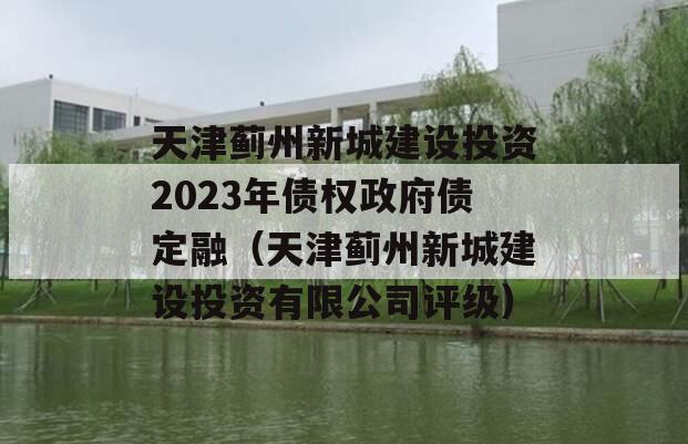 天津蓟州新城建设投资2023年债权政府债定融（天津蓟州新城建设投资有限公司评级）