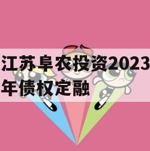 江苏阜农投资2023年债权定融