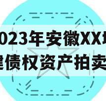 2023年安徽XX城建债权资产拍卖