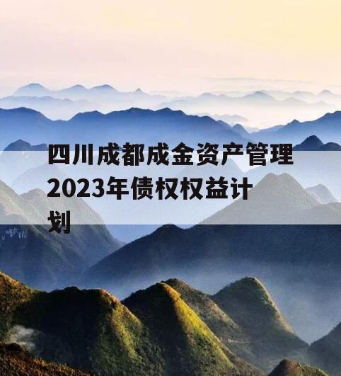 四川成都成金资产管理2023年债权权益计划