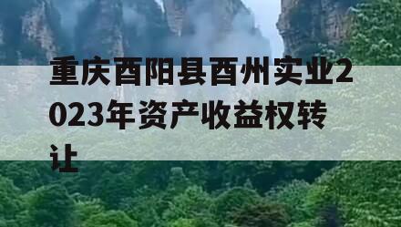 重庆酉阳县酉州实业2023年资产收益权转让