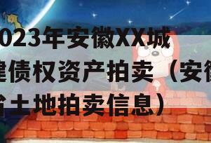 2023年安徽XX城建债权资产拍卖（安徽省土地拍卖信息）