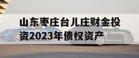 山东枣庄台儿庄财金投资2023年债权资产