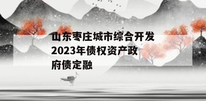 山东枣庄城市综合开发2023年债权资产政府债定融