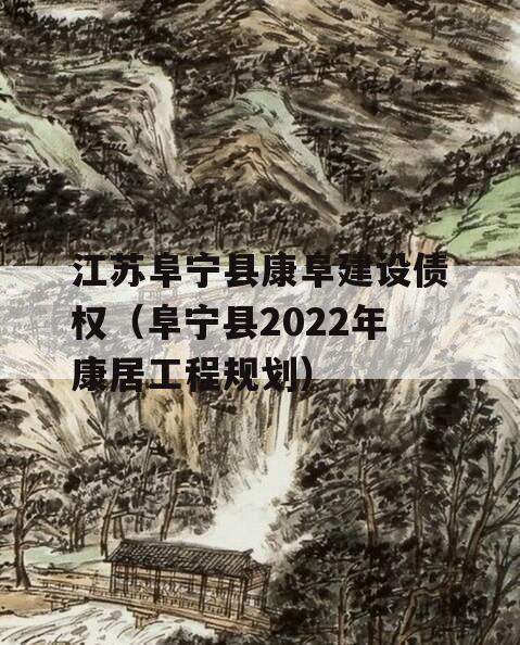 江苏阜宁县康阜建设债权（阜宁县2022年康居工程规划）