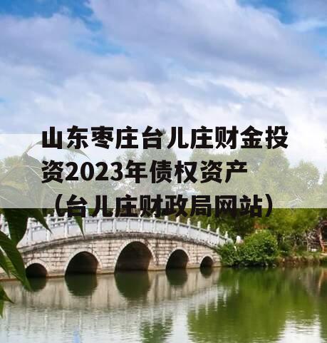 山东枣庄台儿庄财金投资2023年债权资产（台儿庄财政局网站）