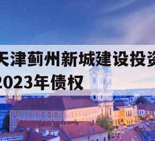 天津蓟州新城建设投资2023年债权