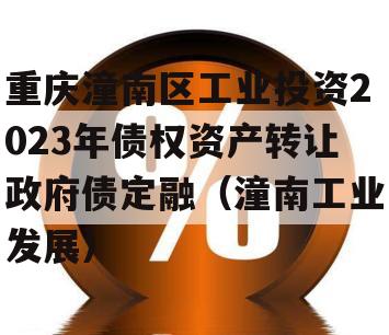 重庆潼南区工业投资2023年债权资产转让政府债定融（潼南工业发展）