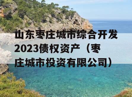 山东枣庄城市综合开发2023债权资产（枣庄城市投资有限公司）