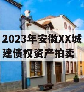 2023年安徽XX城建债权资产拍卖