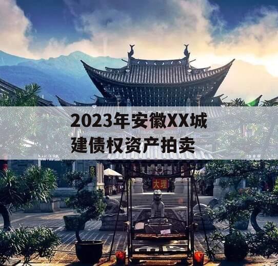 2023年安徽XX城建债权资产拍卖