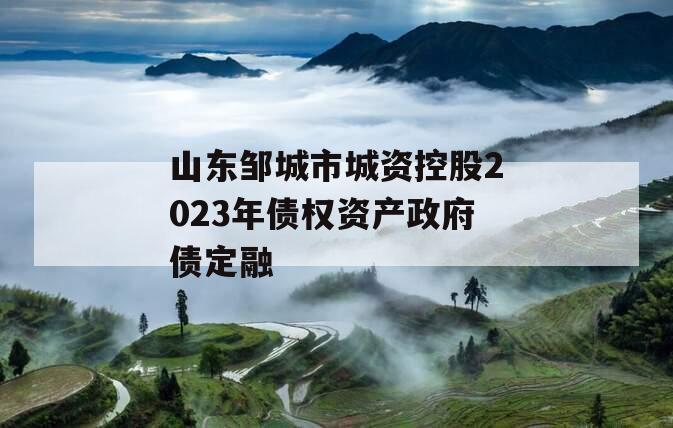 山东邹城市城资控股2023年债权资产政府债定融