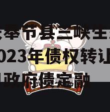 重庆奉节县三峡生态发展2023年债权转让项目政府债定融