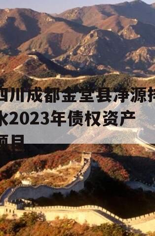 四川成都金堂县净源排水2023年债权资产项目