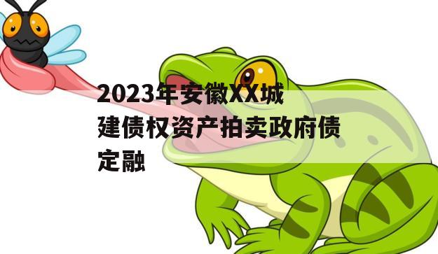 2023年安徽XX城建债权资产拍卖政府债定融