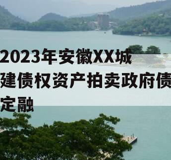 2023年安徽XX城建债权资产拍卖政府债定融