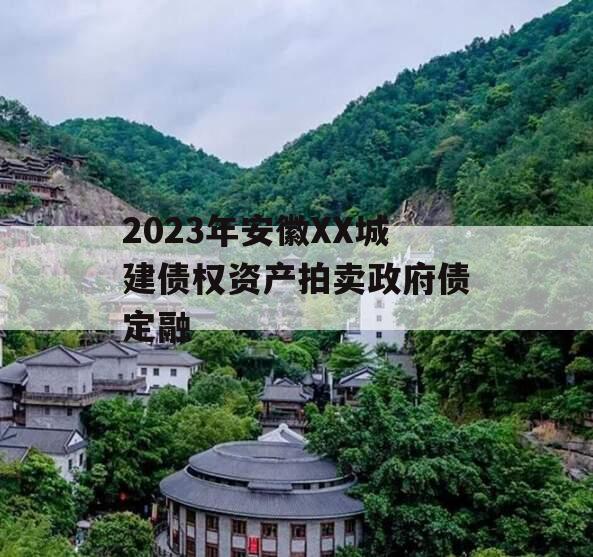 2023年安徽XX城建债权资产拍卖政府债定融