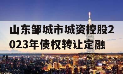 山东邹城市城资控股2023年债权转让定融