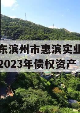 山东滨州市惠滨实业发展2023年债权资产