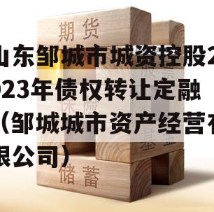 山东邹城市城资控股2023年债权转让定融（邹城城市资产经营有限公司）