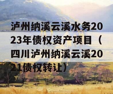 泸州纳溪云溪水务2023年债权资产项目（四川泸州纳溪云溪2021债权转让）