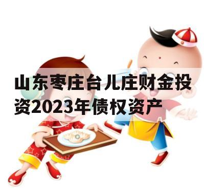 山东枣庄台儿庄财金投资2023年债权资产