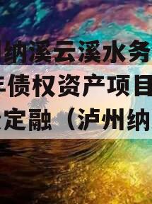 泸州纳溪云溪水务2023年债权资产项目政府债定融（泸州纳溪水厂）