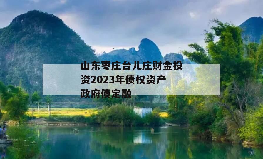 山东枣庄台儿庄财金投资2023年债权资产政府债定融