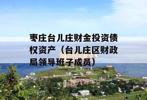 枣庄台儿庄财金投资债权资产（台儿庄区财政局领导班子成员）