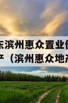 山东滨州惠众置业债权资产（滨州惠众地产）