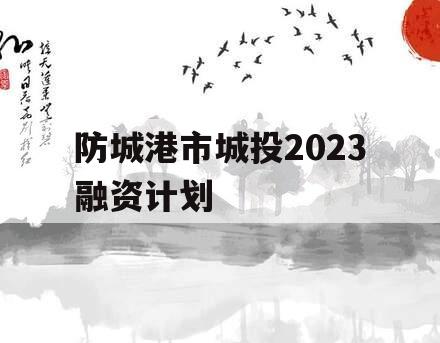 防城港市城投2023融资计划