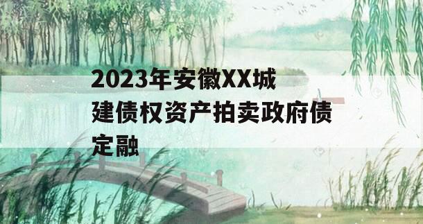 2023年安徽XX城建债权资产拍卖政府债定融