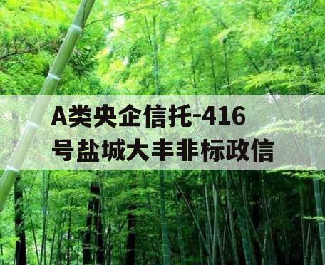 A类央企信托-416号盐城大丰非标政信