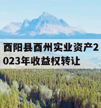 酉阳县酉州实业资产2023年收益权转让