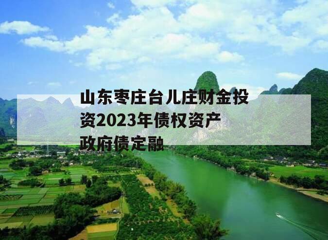 山东枣庄台儿庄财金投资2023年债权资产政府债定融