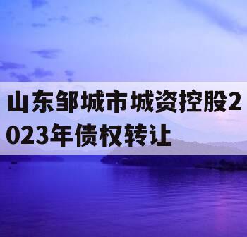 山东邹城市城资控股2023年债权转让