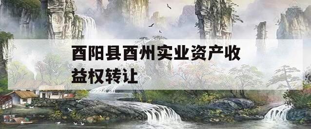 酉阳县酉州实业资产收益权转让