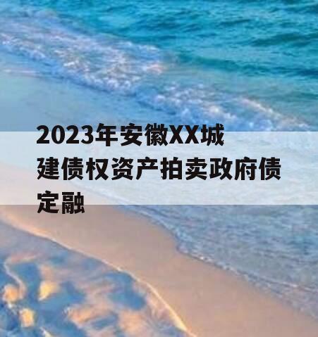 2023年安徽XX城建债权资产拍卖政府债定融