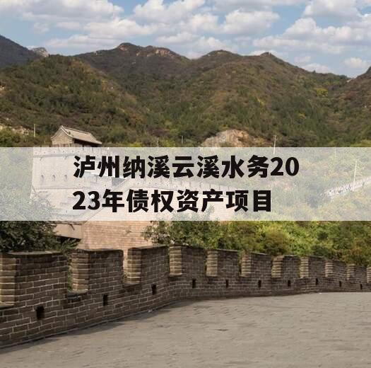 泸州纳溪云溪水务2023年债权资产项目